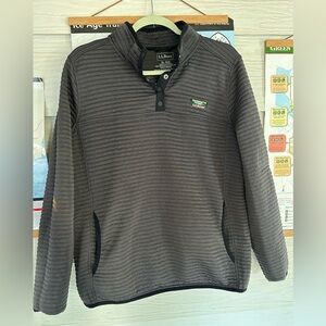 L.L. Bean Men's Gray Quilted Pullover Sweatshirt